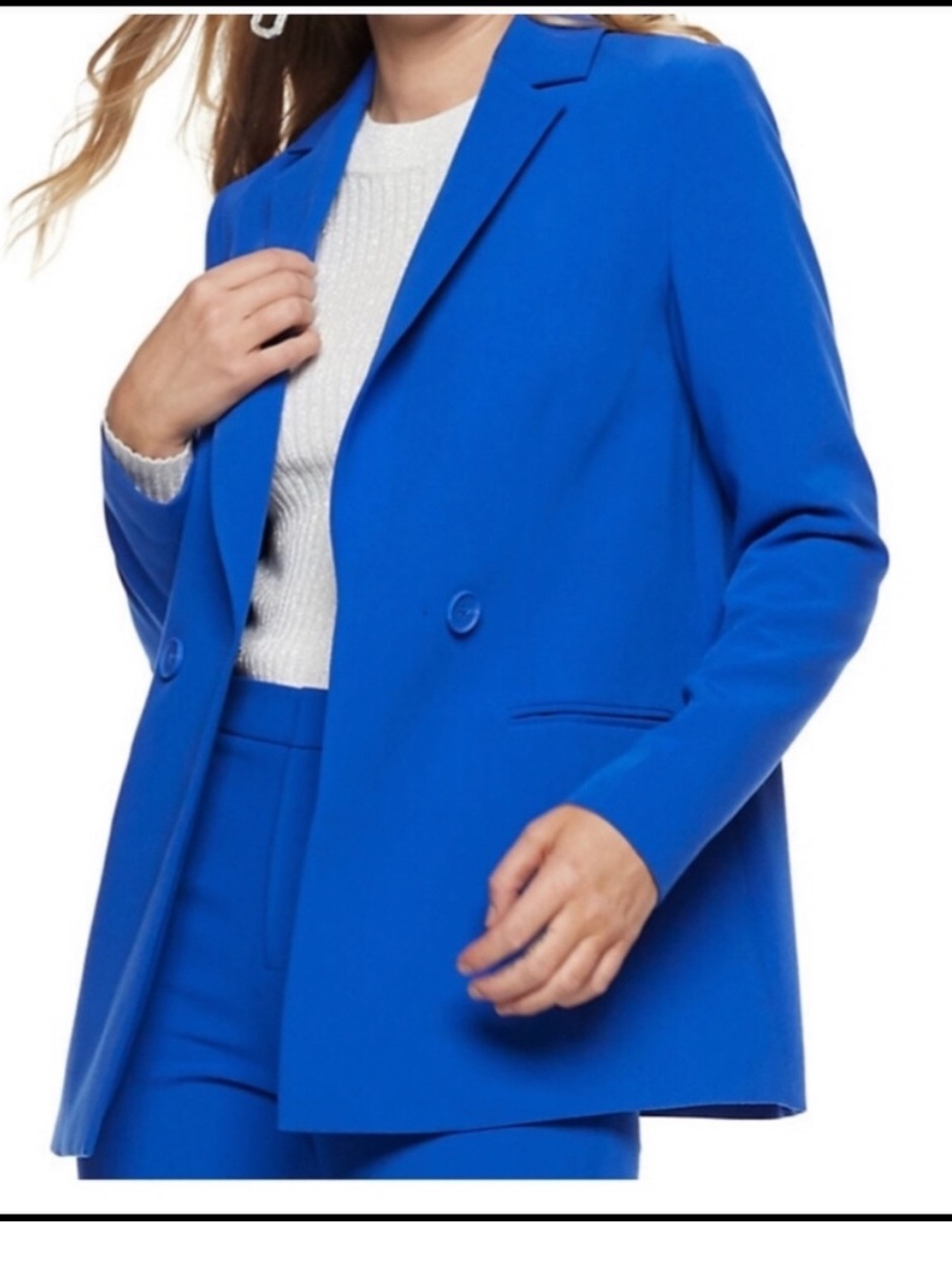 Nine West Women's Royal Blue Double-Breasted Blazer